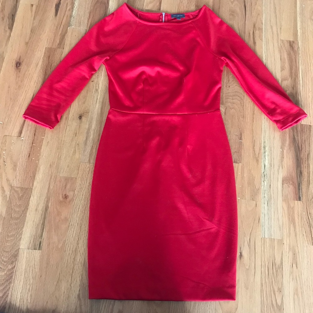 The Limited red pencil dress. Quarter sleeve